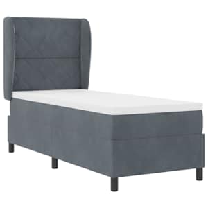 Postel s boxspringem s čelo Tmavě šedá 200 x 80 cm samet - obrázek 4