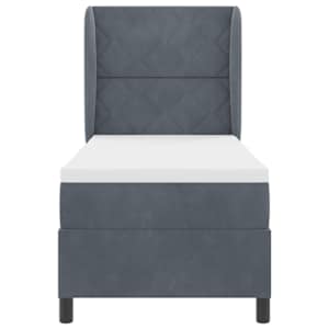 Postel s boxspringem s čelo Tmavě šedá 200 x 80 cm samet - obrázek 7