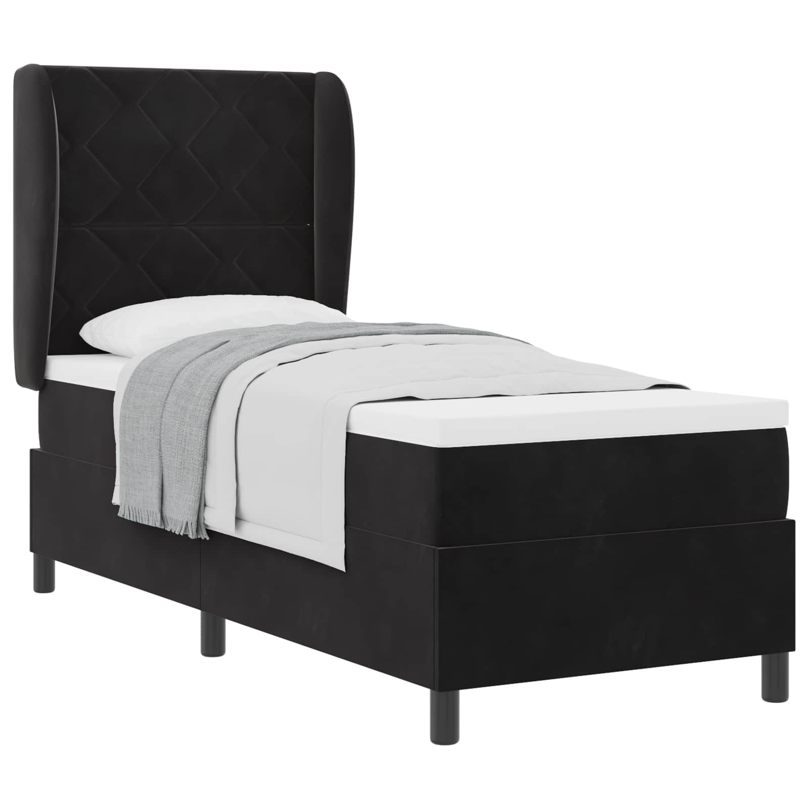 vidaXL Boxspringbed met hoofdeinde Zwart 200 x 80 cm Fluweel, foto 3