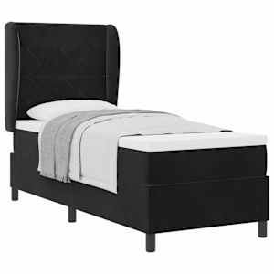 Postel s boxspringem s čelo Černý 200 x 80 cm samet - obrázek 2