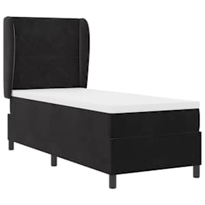 Postel s boxspringem s čelo Černý 200 x 80 cm samet - obrázek 4