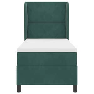Postel s boxspringem s čelo Tmavě zelená 200 x 80 cm samet - obrázek 7