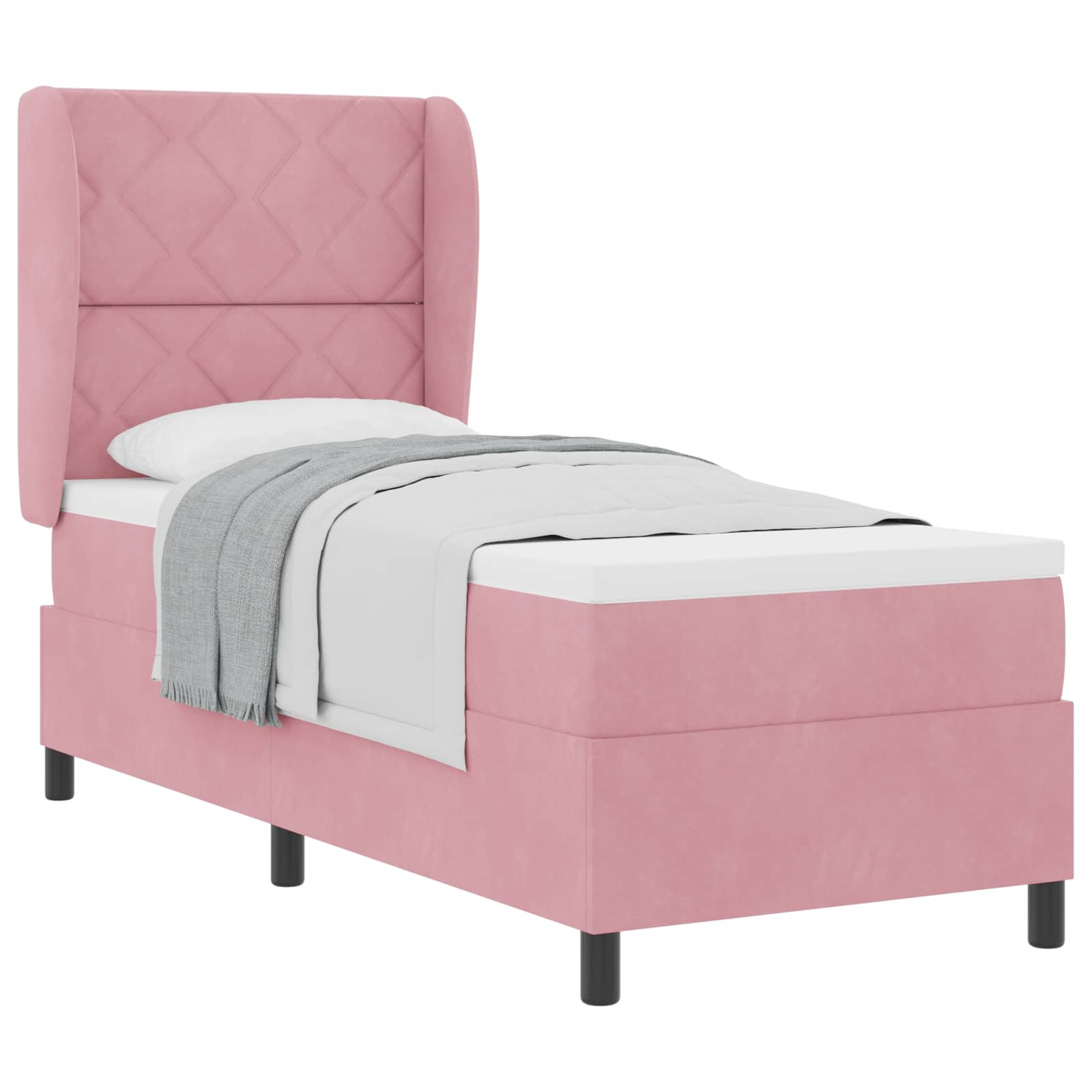 Thumbnail - vidaXL Boxspringbett mit Matratze Rosa 200 x 80 cm Polyester