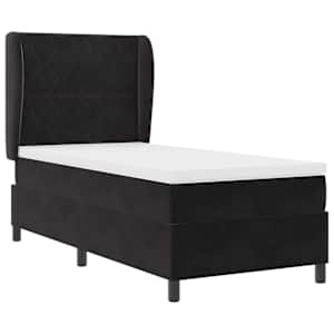 Postel s boxspringem s čelo Černý 190 x 90 cm samet - obrázek 4