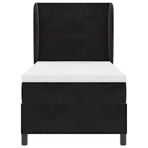 Postel s boxspringem s čelo Černý 190 x 90 cm samet - obrázek 7