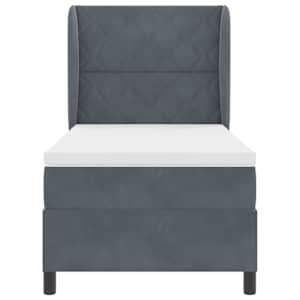 Postel s boxspringem s čelo Tmavě šedá 200 x 90 cm samet - obrázek 6