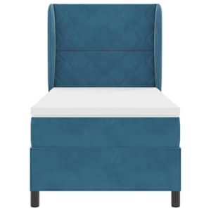 Postel s boxspringem s čelo Tmavě modrá 200 x 100 cm samet - obrázek 7