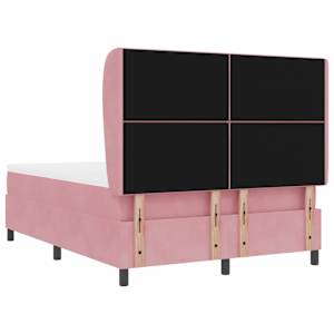 Postel s boxspringem s čelo Růžová 190 x 140 cm samet - obrázek 9