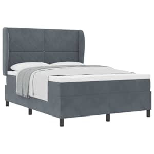 Postel s boxspringem s čelo Tmavě šedá 200 x 160 cm samet - obrázek 2