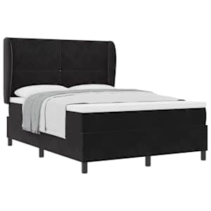 Postel s boxspringem s čelo Černý 200 x 160 cm samet - obrázek 2