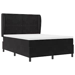 Postel s boxspringem s čelo Černý 200 x 160 cm samet - obrázek 3
