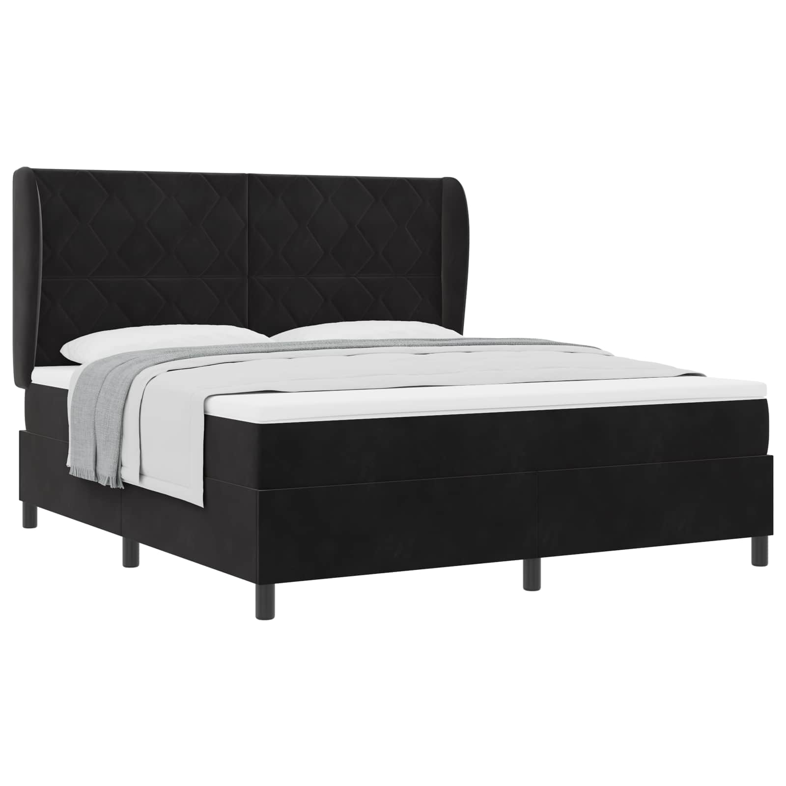 Thumbnail - vidaXL Boxspringbett mit Matratze Schwarz 200 x 180 cm Polyester