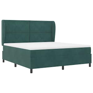 Postel s boxspringem s čelo Tmavě zelená 200 x 180 cm samet - obrázek 3