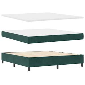 Postel s boxspringem s čelo Tmavě zelená 200 x 180 cm samet - obrázek 4