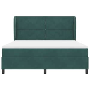 Postel s boxspringem s čelo Tmavě zelená 200 x 180 cm samet - obrázek 6