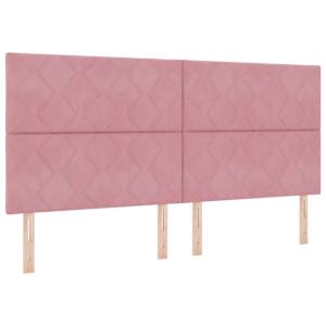Postel s boxspringem s čelo Růžová 200 x 200 cm samet - obrázek 5