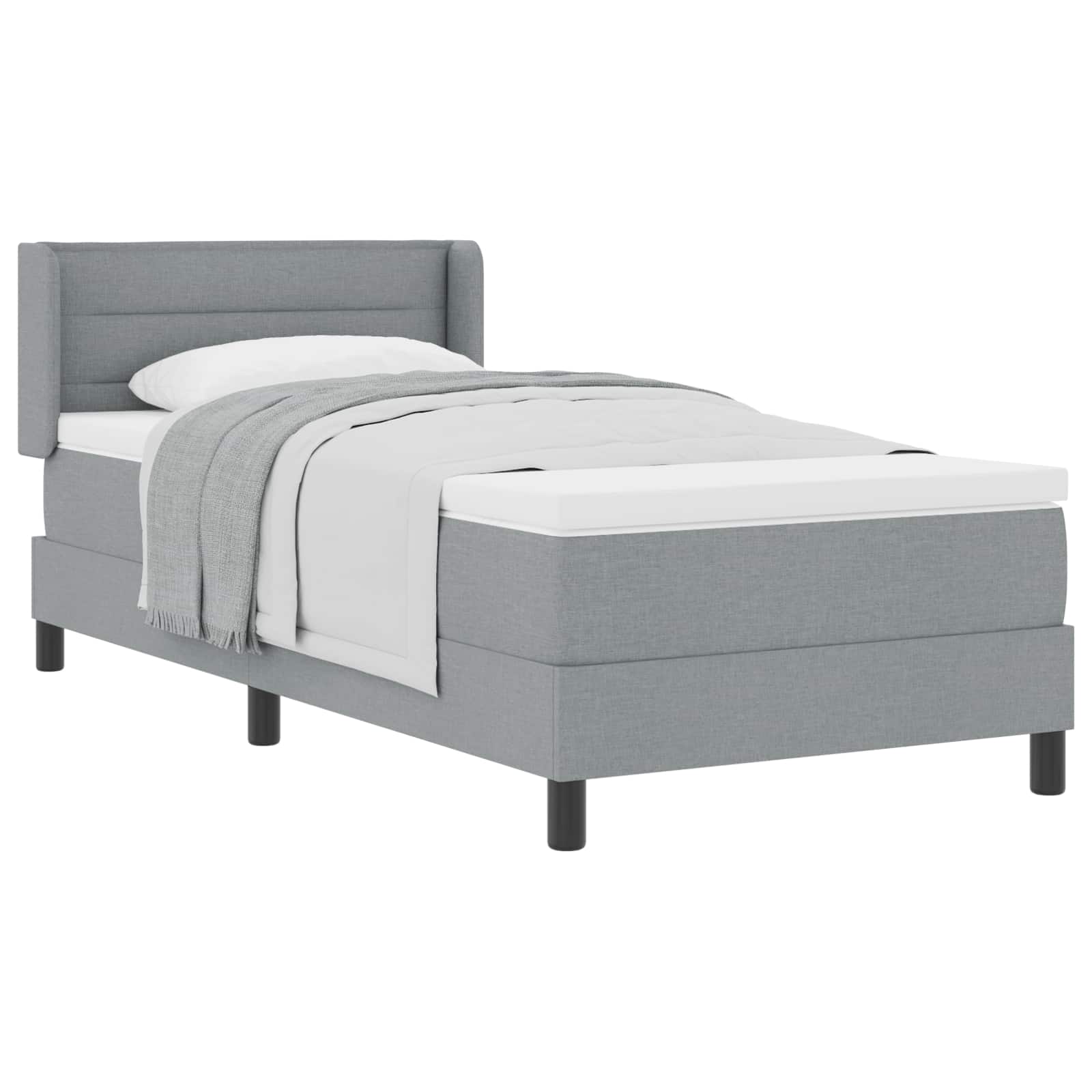 Thumbnail - vidaXL Boxspringbett mit Matratze Hellgrau 190 x 90 cm Polyester
