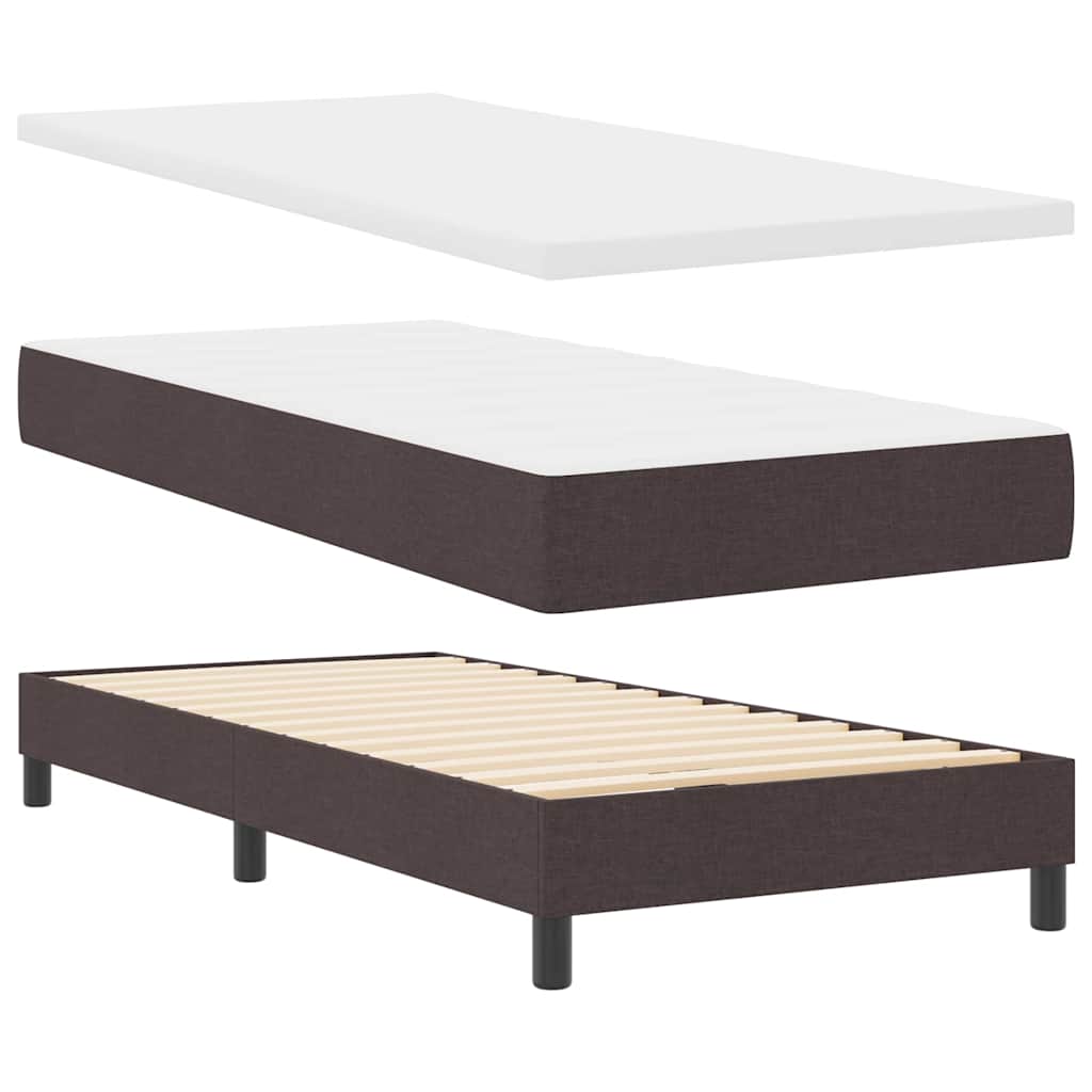 Thumbnail - vidaXL Boxspringbett mit Matratze mit Matratze Dunkelbraun 90 x 200 cm