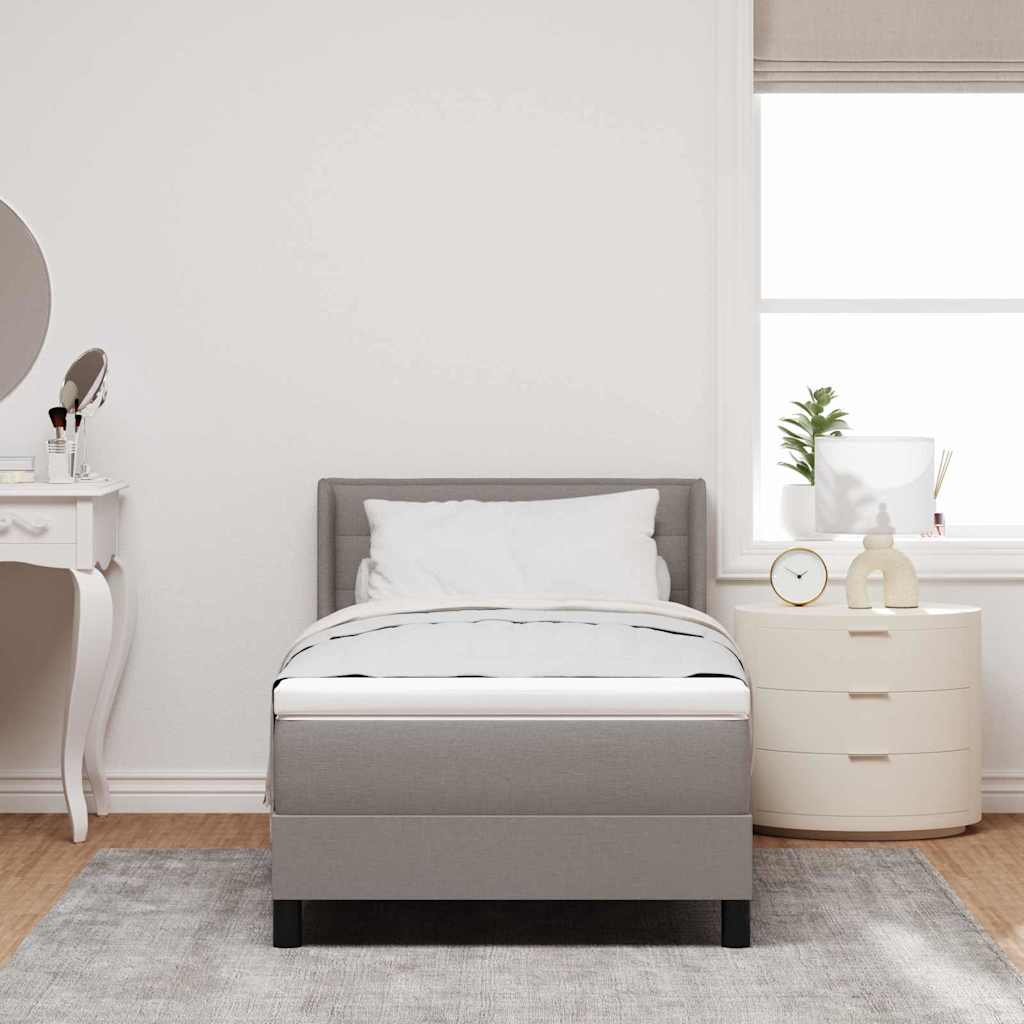Postel s boxspringem s matrací s čelo Taupe 200 x 90 cm textil - obrázek 3