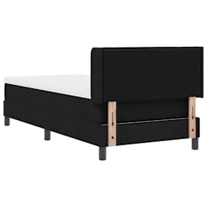 Postel s boxspringem s čelo Černý 200 x 100 cm textil - obrázek 9