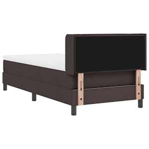 Postel s boxspringem s čelo Tmavě hnědá 200 x 100 cm textil - obrázek 9