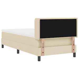 Postel s boxspringem s čelo Krémová 200 x 100 cm textil - obrázek 9
