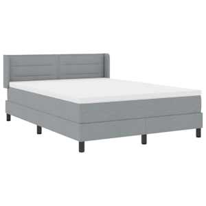 Postel s boxspringem s čelo Světle šedá 190 x 140 cm textil - obrázek 6