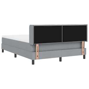 Postel s boxspringem s čelo Světle šedá 190 x 140 cm textil - obrázek 9