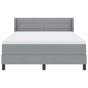 Postel s boxspringem s čelo Světle šedá 190 x 140 cm textil - obrázek 7