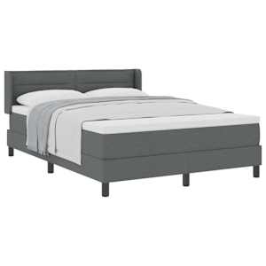 Postel s boxspringem s čelo Tmavě šedá 190 x 140 cm textil - obrázek 2