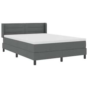 Postel s boxspringem s čelo Tmavě šedá 190 x 140 cm textil - obrázek 6