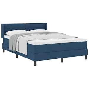 Postel s boxspringem s čelo Modrá 190 x 140 cm textil - obrázek 2