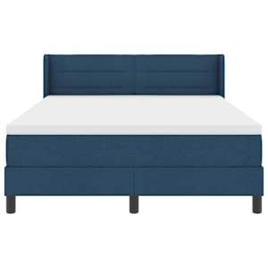 Postel s boxspringem s čelo Modrá 190 x 140 cm textil - obrázek 7