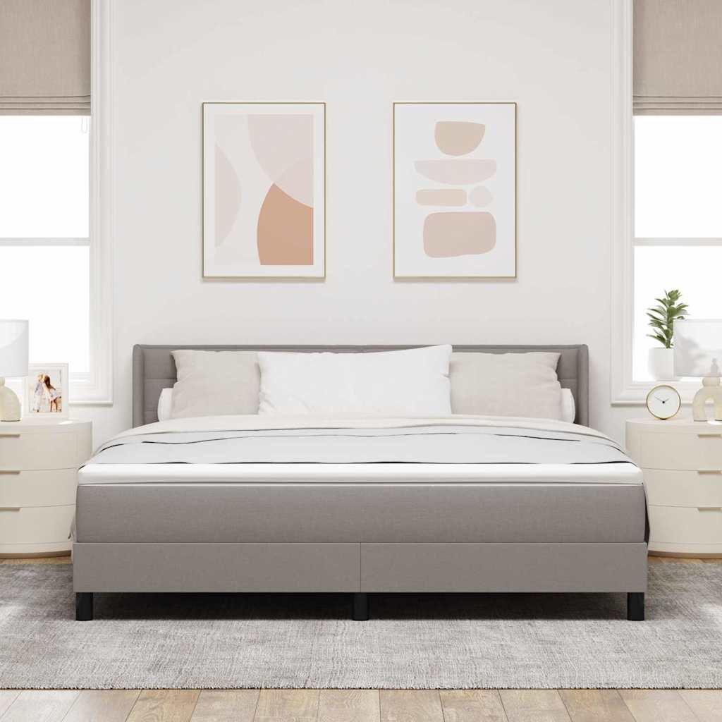 Postel s boxspringem s čelo Taupe 200 x 180 cm textil - obrázek 3