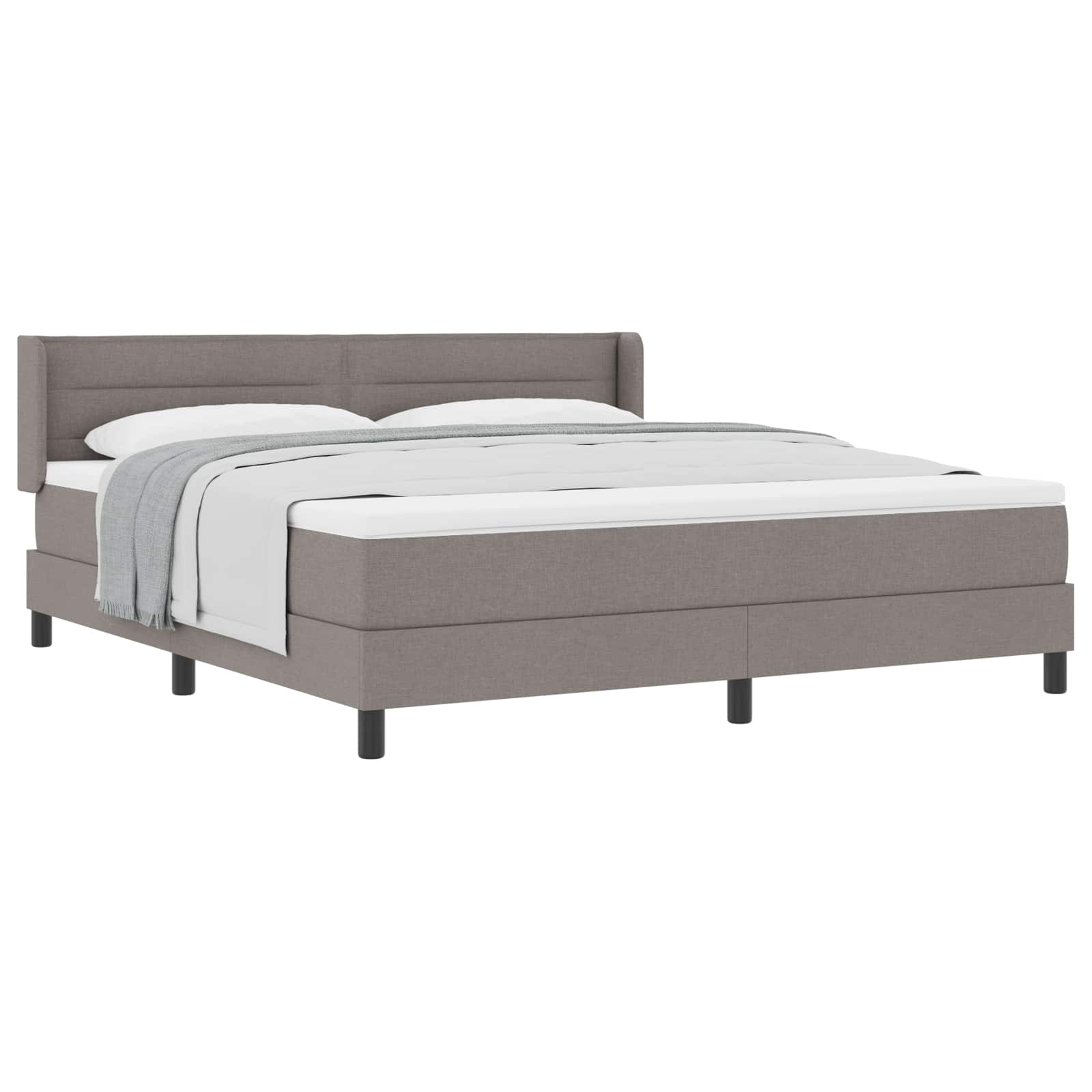 Postel s boxspringem s čelo Taupe 200 x 180 cm textil - obrázek 2