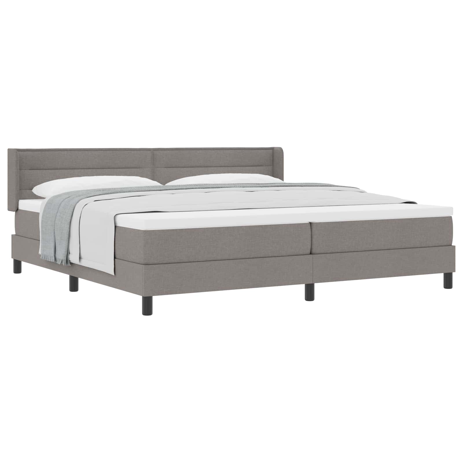 Postel s boxspringem s matrací s čelo Taupe 200 x 200 cm textil - obrázek 2