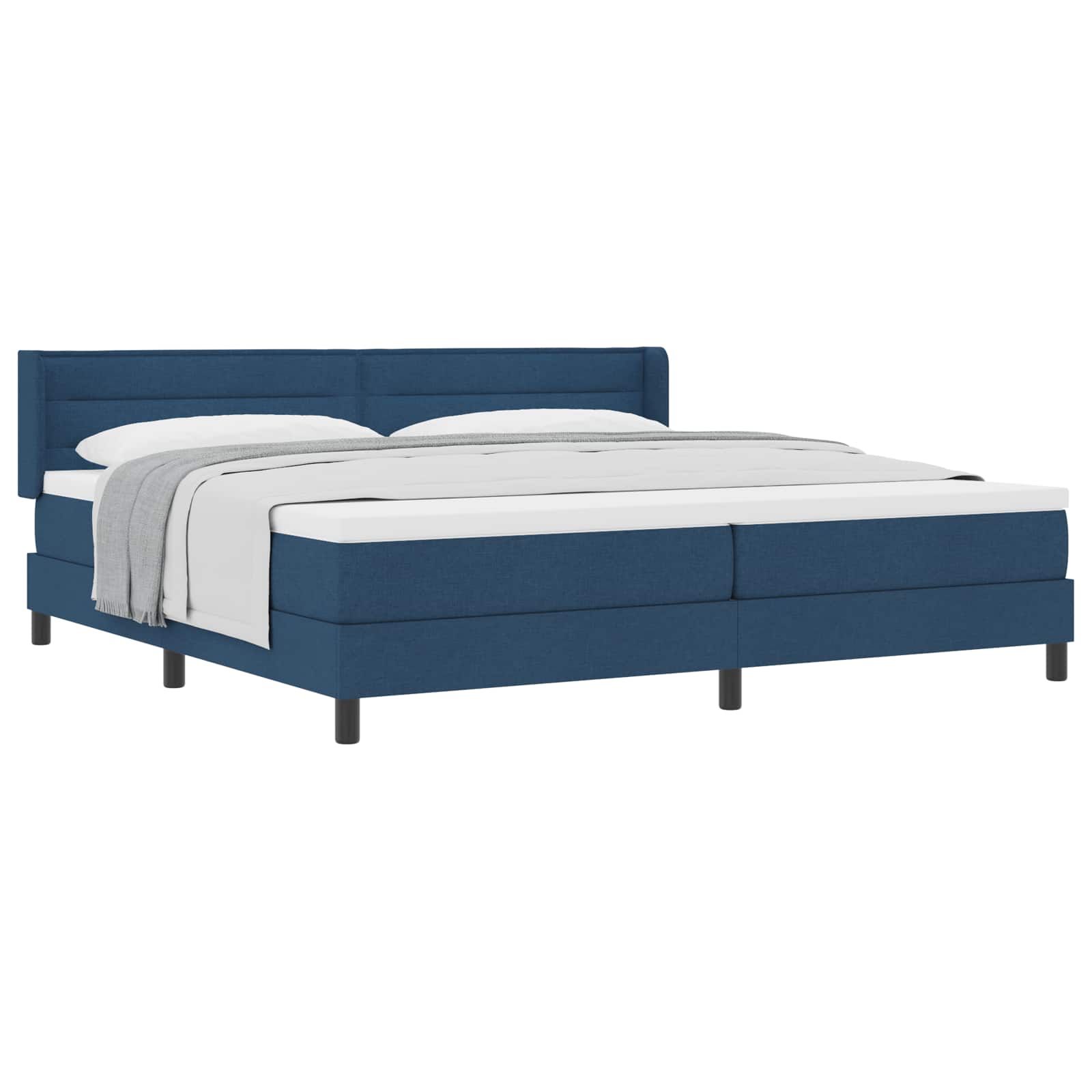 vidaXL Boxspringbed met hoofdeinde Blauw 200 x 200 cm Stof, foto 3