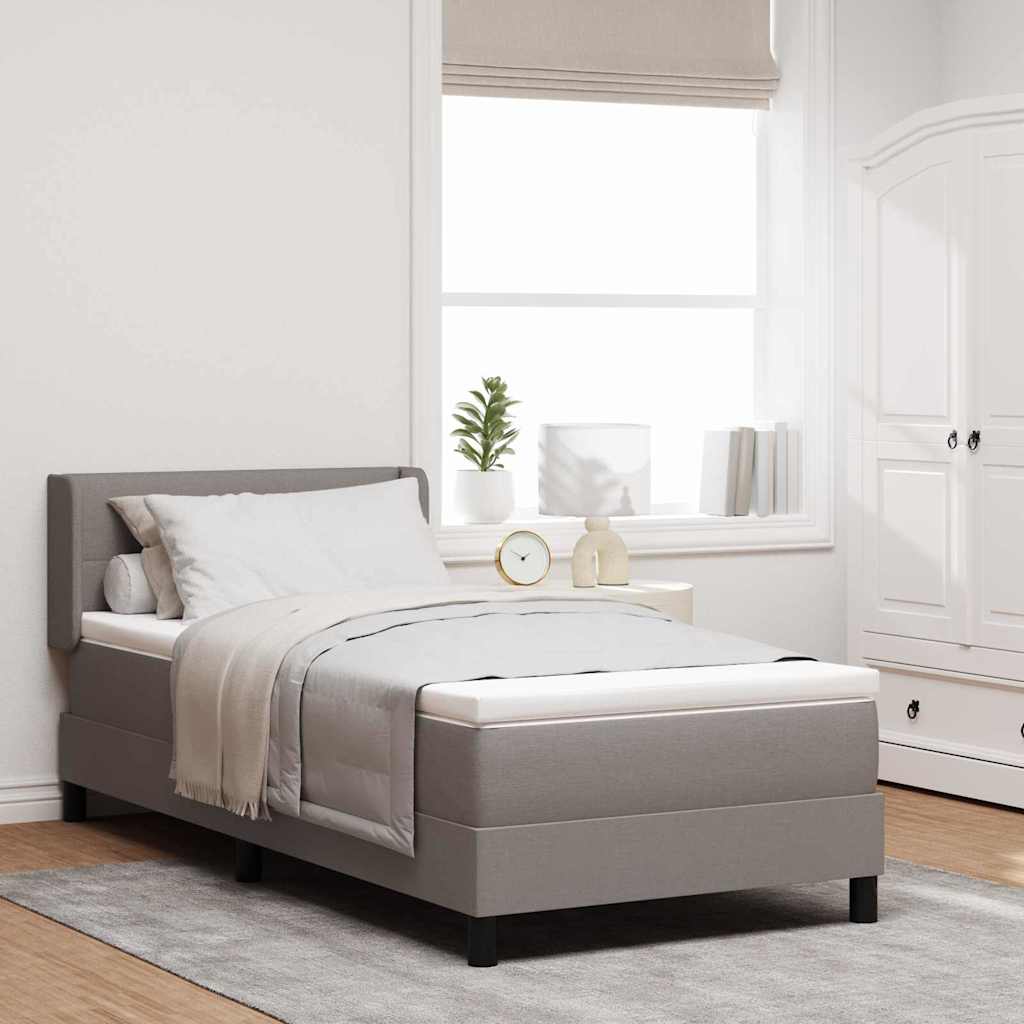 Box Spring Seng med Madras - Taupe - 90 x 200 cm - Stof