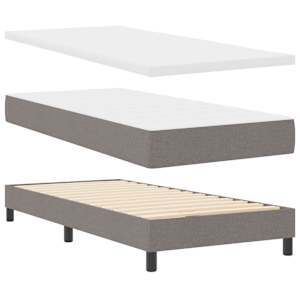 Postel s boxspringem s matrací Taupe 200 x 90 cm Polyester - obrázek 4