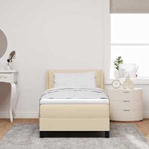 Postel s boxspringem s matrací Krémová 200 x 90 cm Polyester - obrázek 3