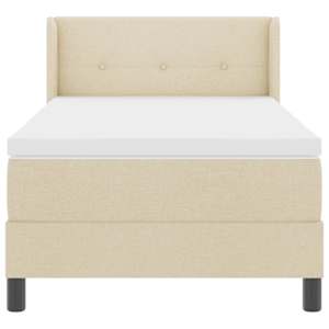 Postel s boxspringem s matrací Krémová 200 x 90 cm Polyester - obrázek 7