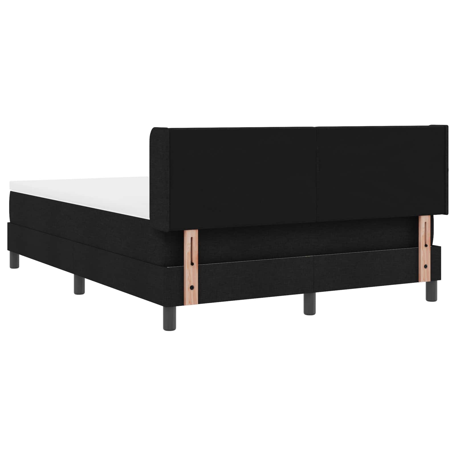 Postel s boxspringem s matrací s čelo Černá 190 x 140 cm textil - obrázek 4