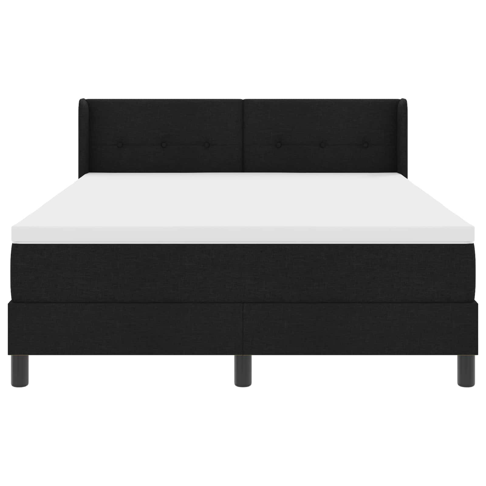 Postel s boxspringem s matrací s čelo Černá 190 x 140 cm textil - obrázek 2