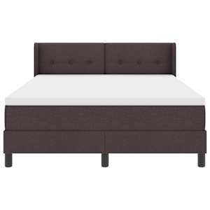 Postel s boxspringem s čelo Tmavě hnědá 190 x 140 cm textil - obrázek 7