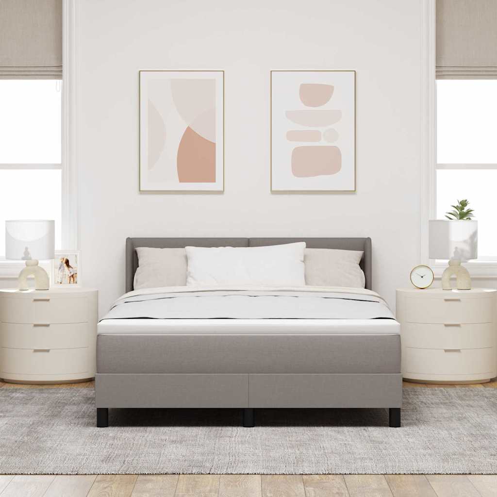 Postel s boxspringem s čelo Taupe 190 x 140 cm textil - obrázek 3