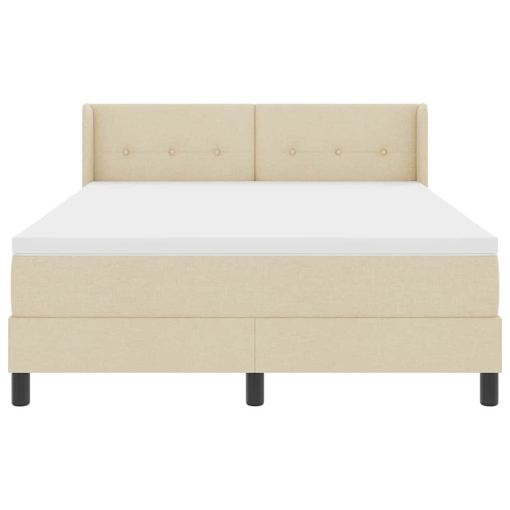 Postel s boxspringem s matrací Krémová 200 x 140 cm textil - obrázek 7