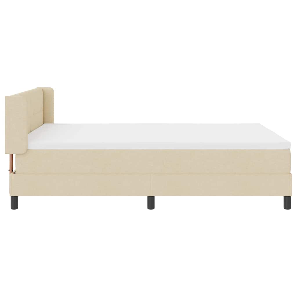 Postel s boxspringem s matrací Krémová 200 x 140 cm textil - obrázek 8