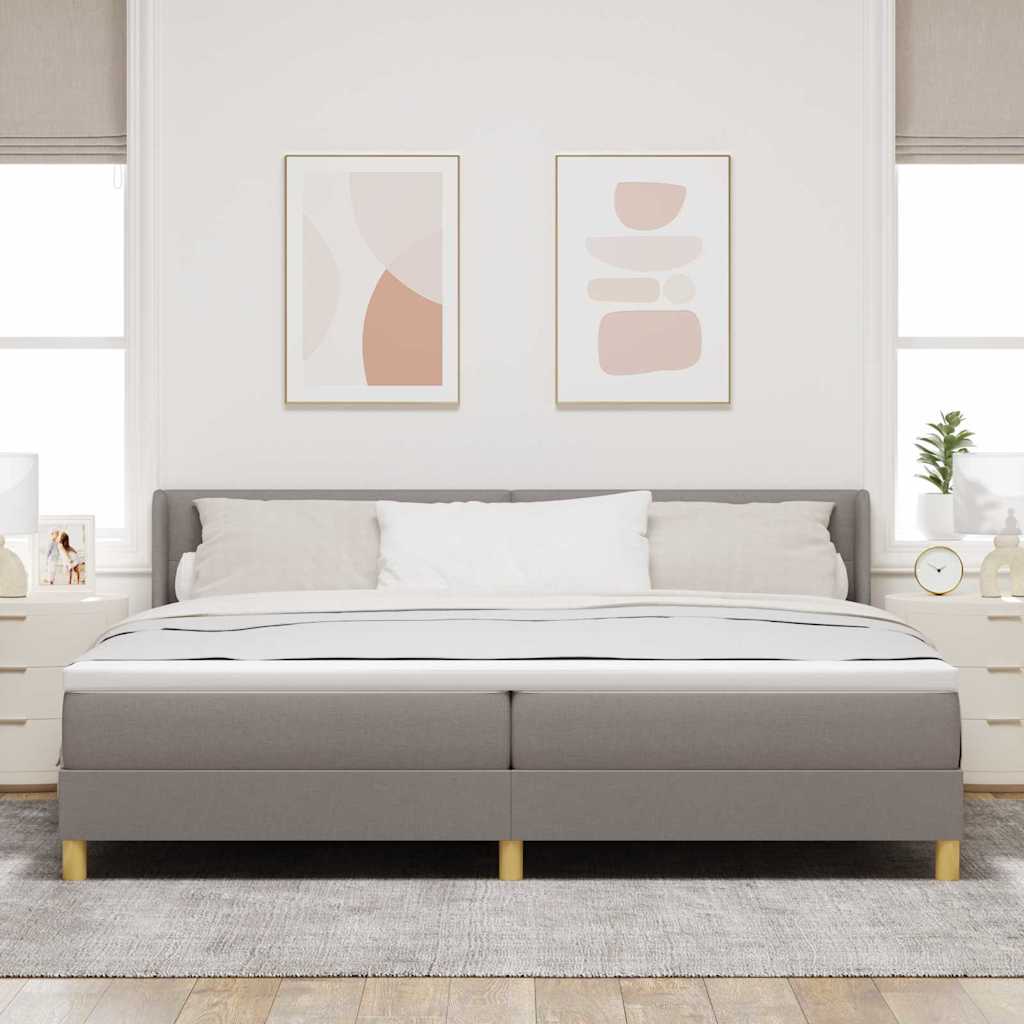 Postel s boxspringem s matrací s čelo Taupe 200 x 200 cm textil - obrázek 3