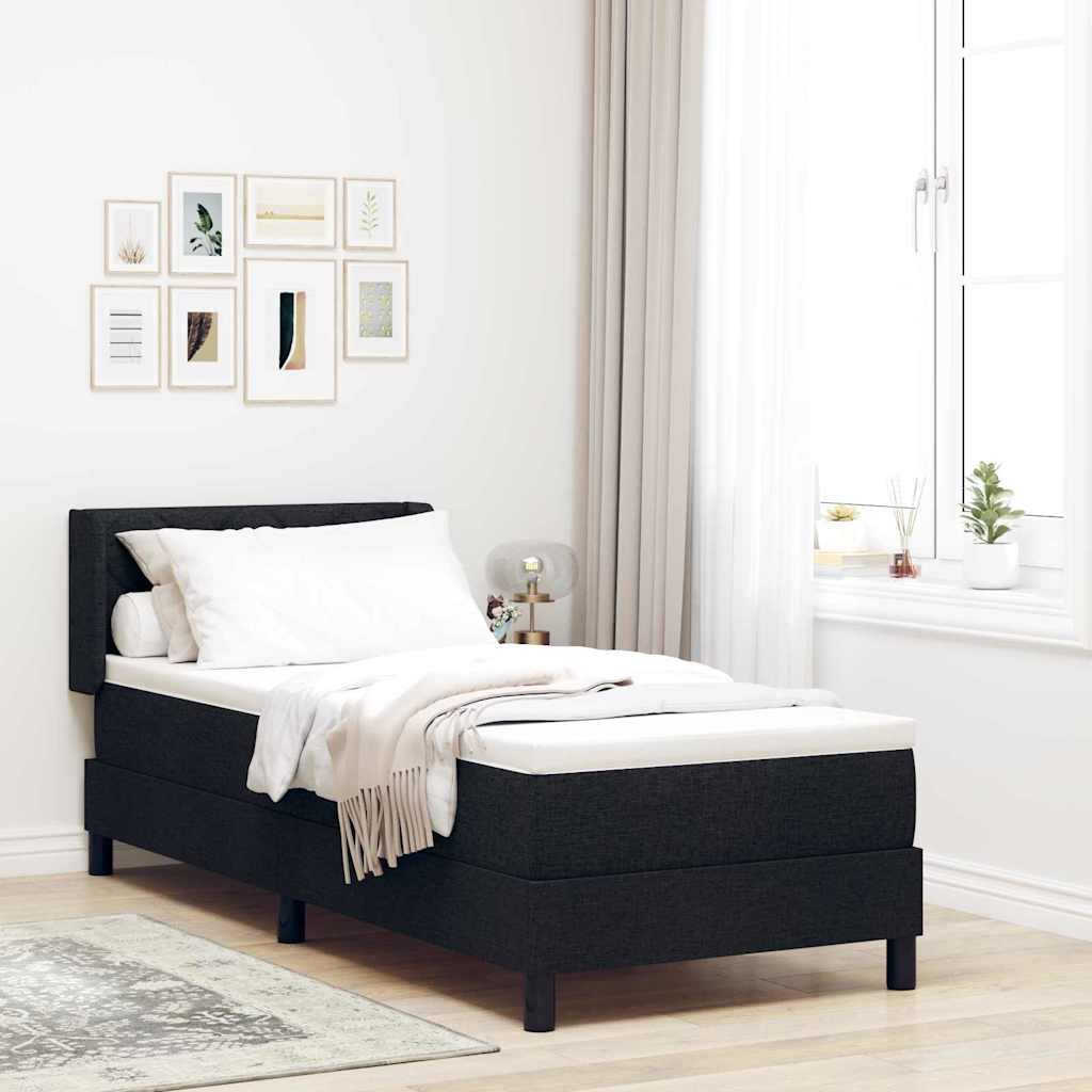 vidaXL Pat boxspring cu saltea cu saltea Negru 80 x 200 cm