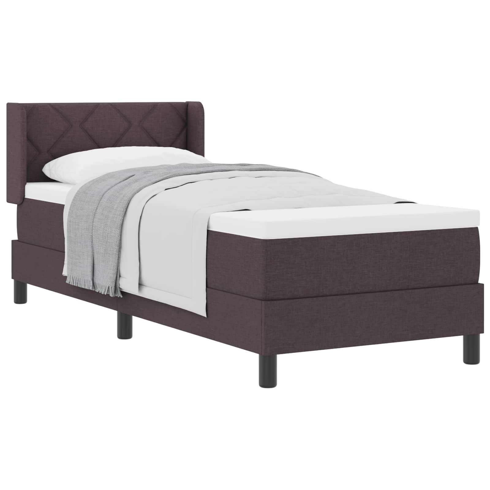 Thumbnail - vidaXL Boxspringbett mit Matratze Dunkelbraun 200 x 80 cm Polyester